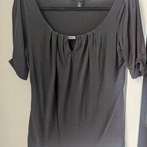 WHBM Size XS Black blouse with silver details